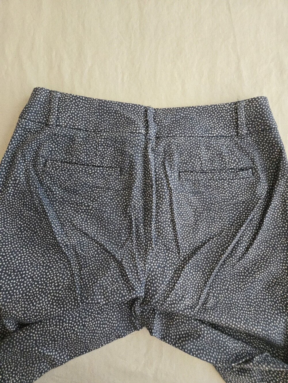 Ann Taylor LOFT Blue White Flecked Riviera Cropped Pants Julie Fit EB4 - Picture 12 of 13